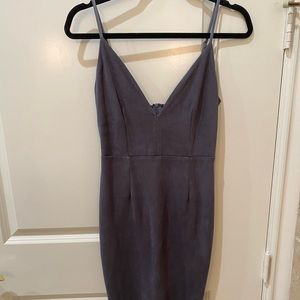 Gray Suede Bodycon Dress